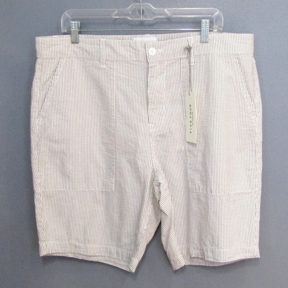 NEW Five Four Taupe Tan Seersucker Shorts Size 36